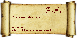 Pinkas Arnold névjegykártya